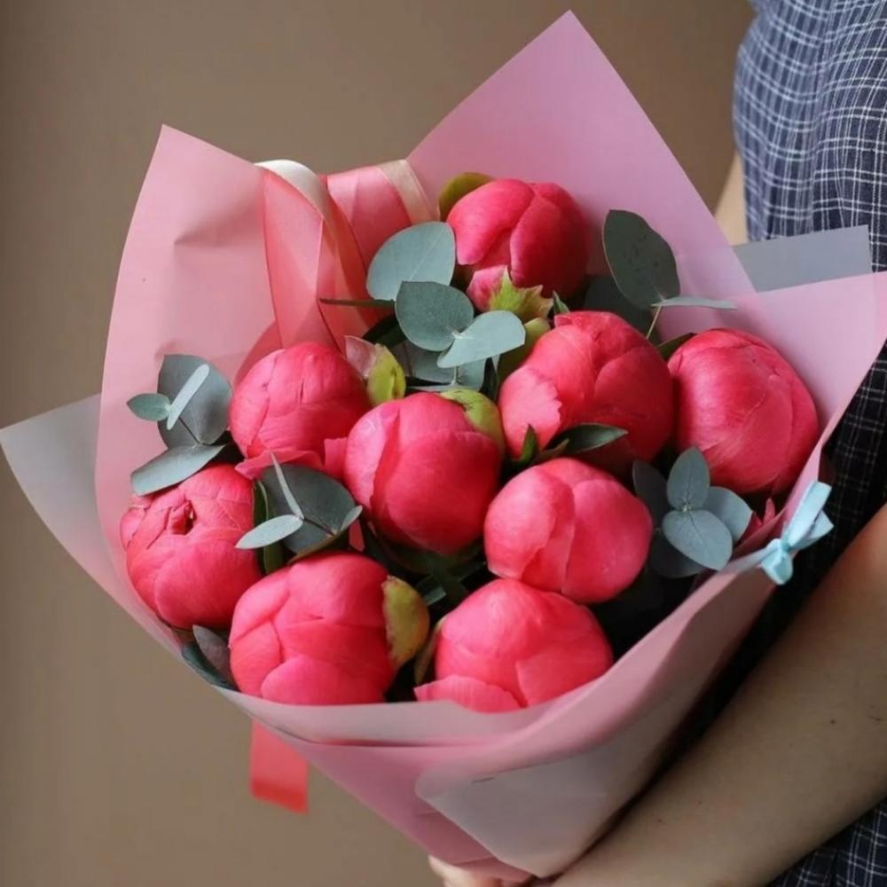 Коралловые пионы 9 шт