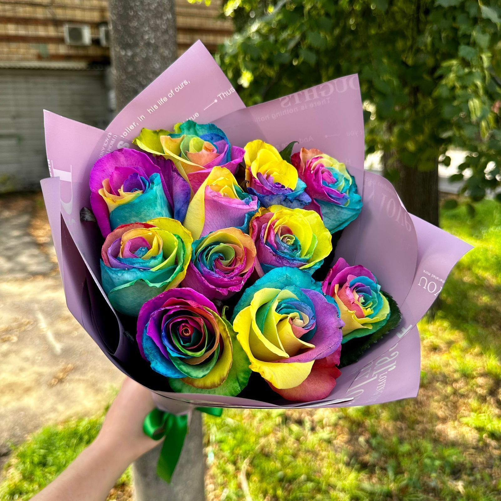 Радужные Розы 11 шт
