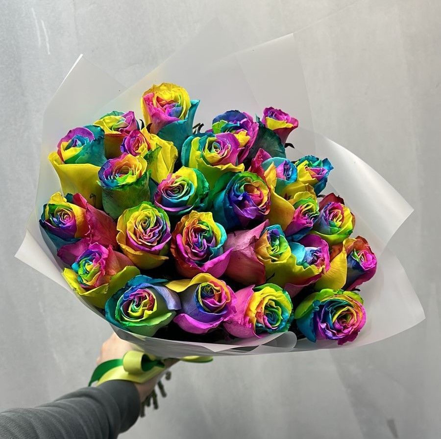 Радужные Розы 25 шт
