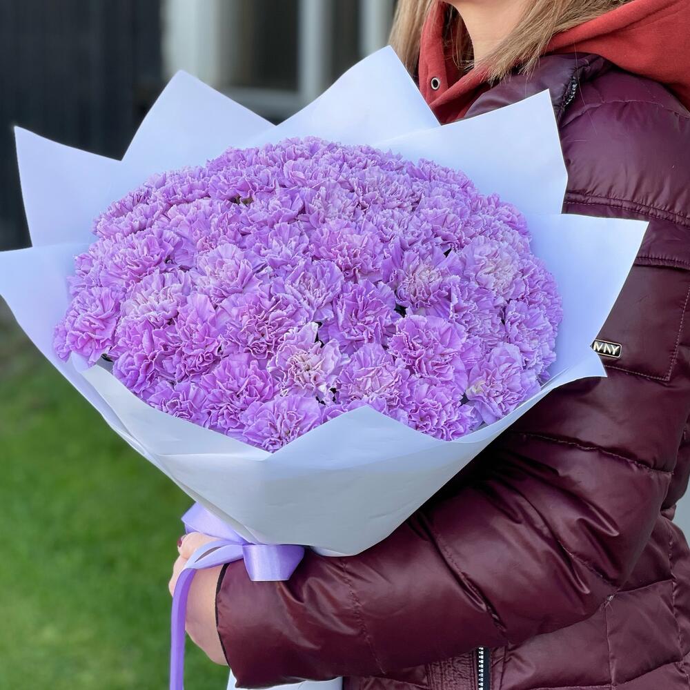 Розовые гвоздики 37 шт