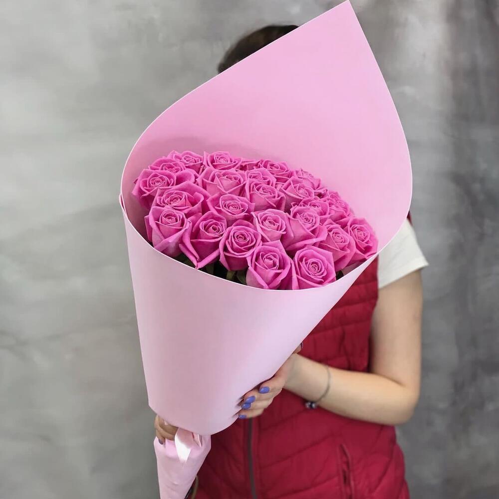 Розовые Розы 25 шт
