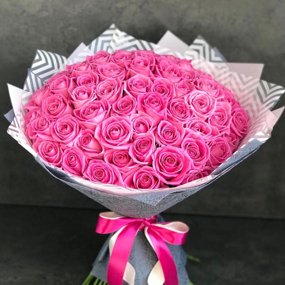 Розовые Розы 51 шт