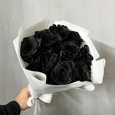 Черные Розы 9 шт