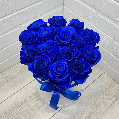 Синие Розы 15 шт в коробке