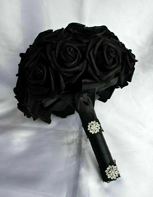 Свадебный Букет из Черных Роз
